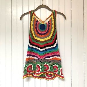 ☮️Rainbow Crochet Halter Top☮️